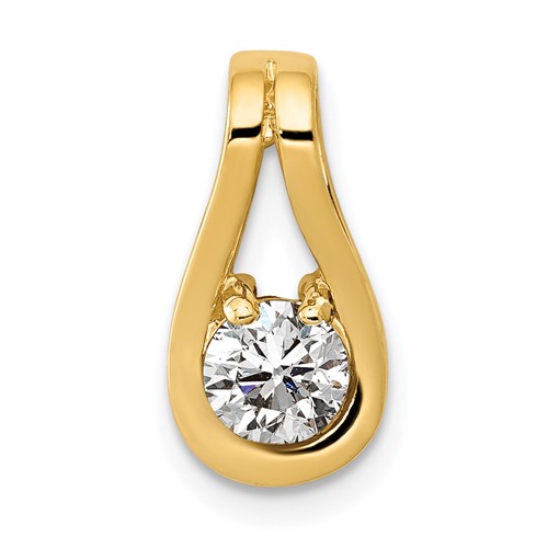 14K Yellow Gold Complete 4.7mm Aaa Diamond Teardrop-Shape Slide Fits Up to 3mm Regular 6mm Fancy Or Reversible Omega