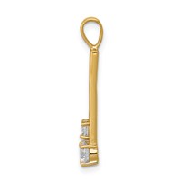 14K Yellow Gold Complete 4.4mm 3.4mm Two-stone VS Diamond Pendant view 2