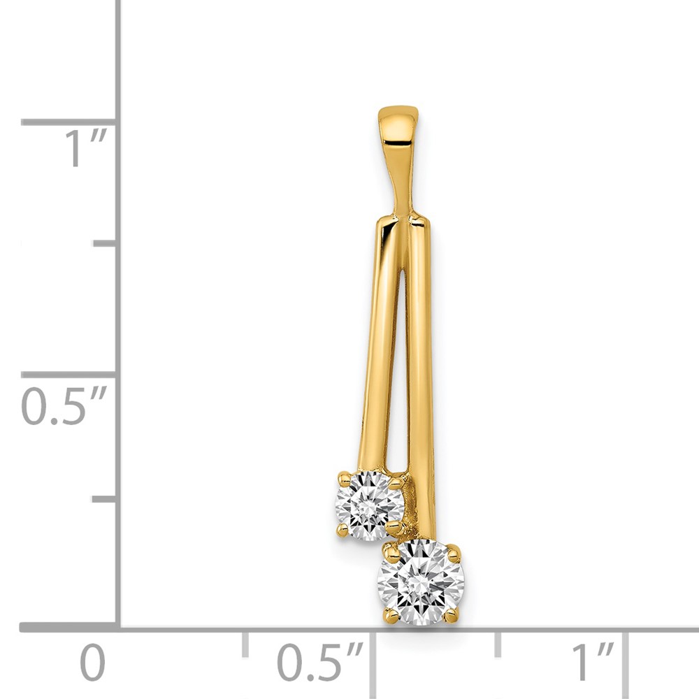 14k Complete 4.4mm/3.4mm Two-stone AA Diamond Pendant (XP1566AA)