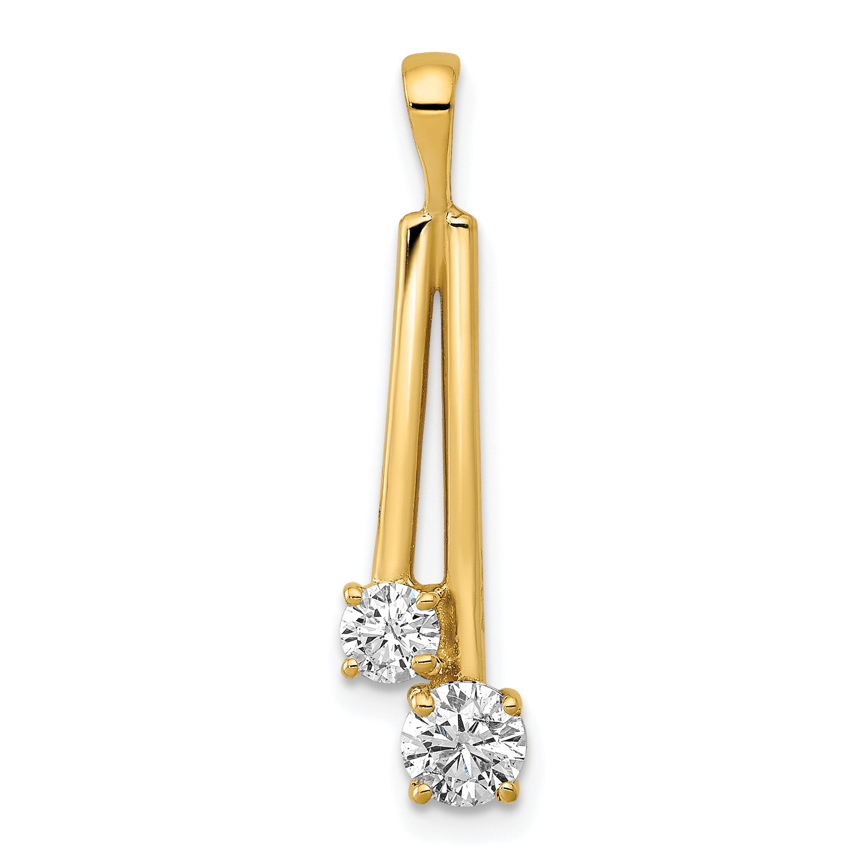 14k Complete 4.4mm/3.4mm Two-stone AA Diamond Pendant (XP1566AA)