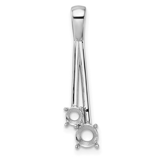 14k White Gold Holds 4.4mm/3.4mm Two-stone Pendant Mounting