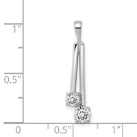 14K White Gold Complete 4.4mm 3.4mm Two-stone AA Diamond Pendant view 2