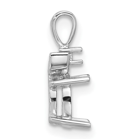 14k White Gold 8x6mm Oval Gemstone Pendant Mounting