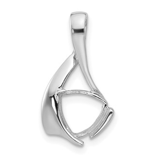 14k White Gold 8mm Trillion Gemstone Pendant Mounting