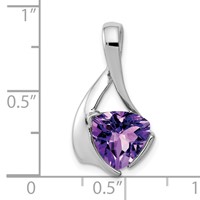 14K White Gold 8mm Trillion Amethyst Slide Fits Up to 3mm Regular 4mm Fancy Or Reversible Omega view 2