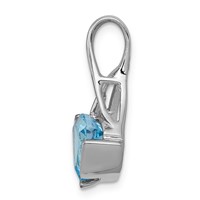 14K White Gold 8mm Trillion Blue Topaz Slide Fits Up to 3mm Regular 4mm Fancy Or Reversible Omega view 2