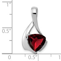 14K White Gold 8mm Trillion Garnet Slide Fits Up to 3mm Regular 4mm Fancy Or Reversible Omega view 2