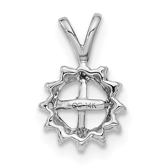 14k White Gold Pearl and Diamond Pendant Mounting
