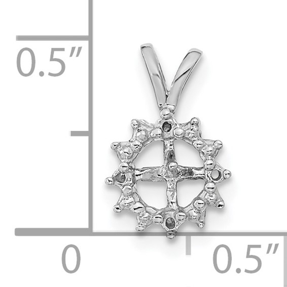 14k White Gold Pearl and Diamond Pendant Mounting