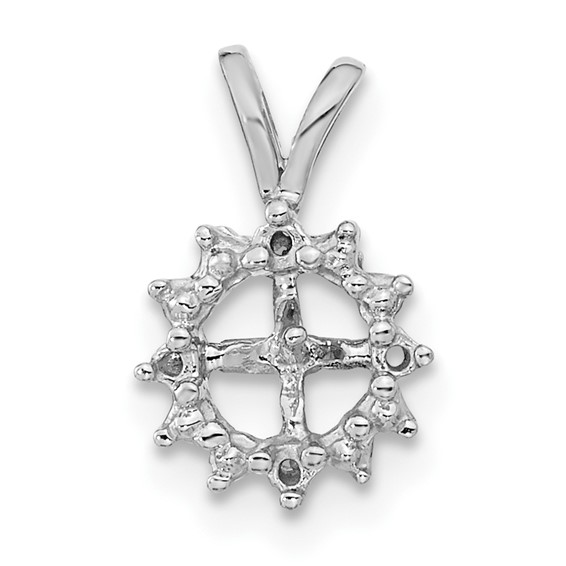 14k White Gold Pearl and Diamond Pendant Mounting