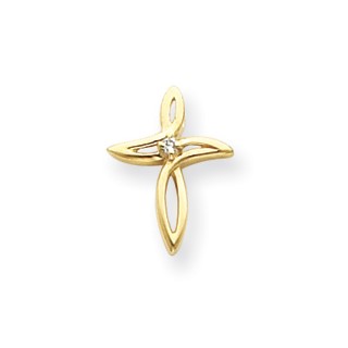 14k A Diamond cross pendant