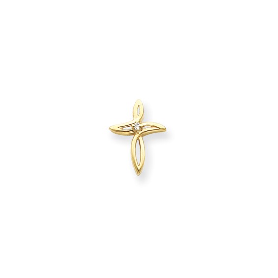 14k A Diamond cross pendant