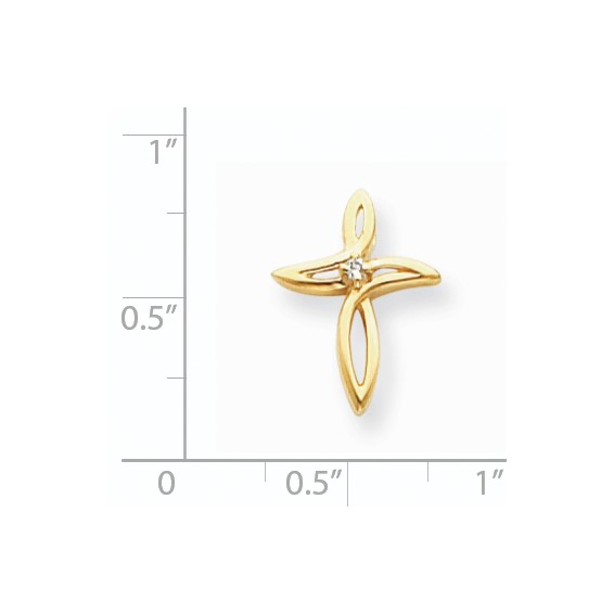 14k AA Diamond Passion Cross Pendant