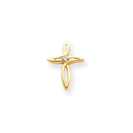 14k AA Diamond Passion Cross Pendant