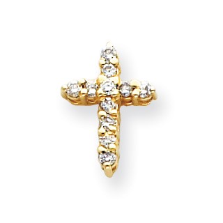 14k AA Diamond Cross Pendant