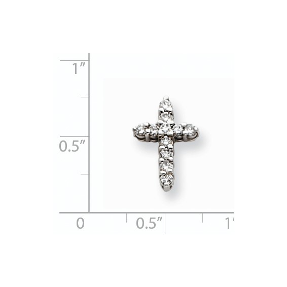 14k White Gold AA Diamond Cross Pendant