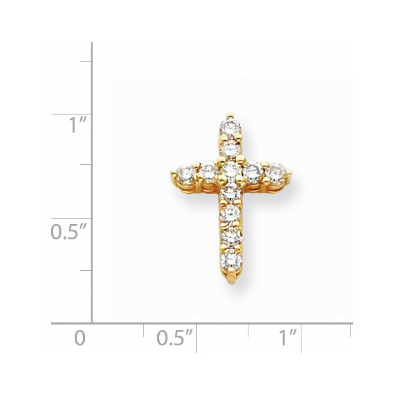 14k AA Diamond Cross Pendant