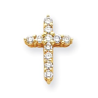 14k AA Diamond Cross Pendant