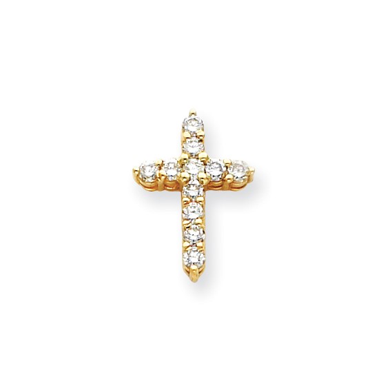 14k AA Diamond Cross Pendant