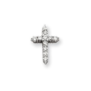 14k White Gold VS Diamond cross pendant