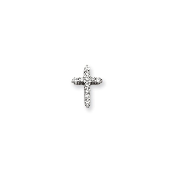 14k White Gold VS Diamond cross pendant