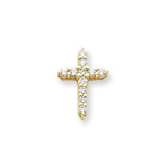 14k AAA Diamond cross pendant