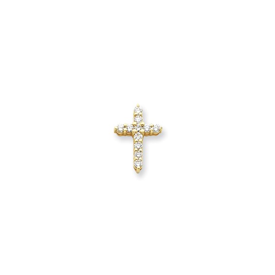 14k AAA Diamond cross pendant