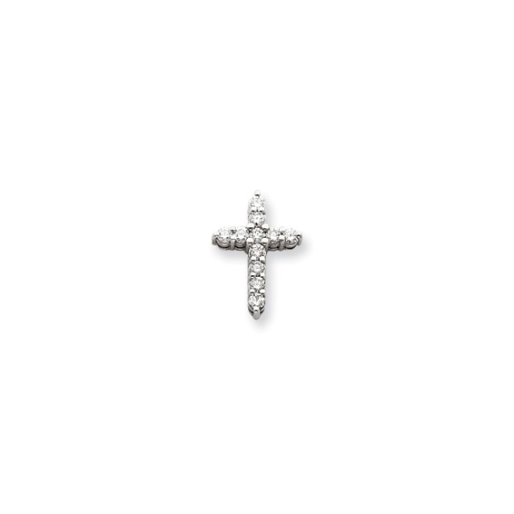 14k White Gold A Diamond cross pendant