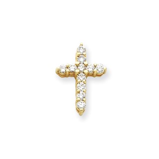 14k AAA Diamond cross pendant