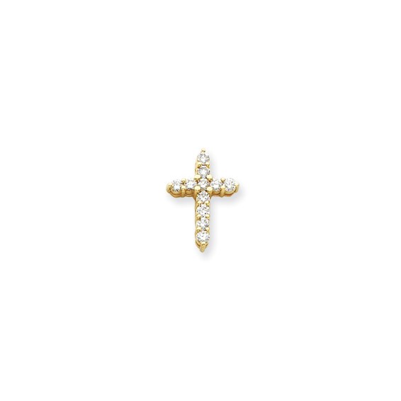 14k AAA Diamond cross pendant