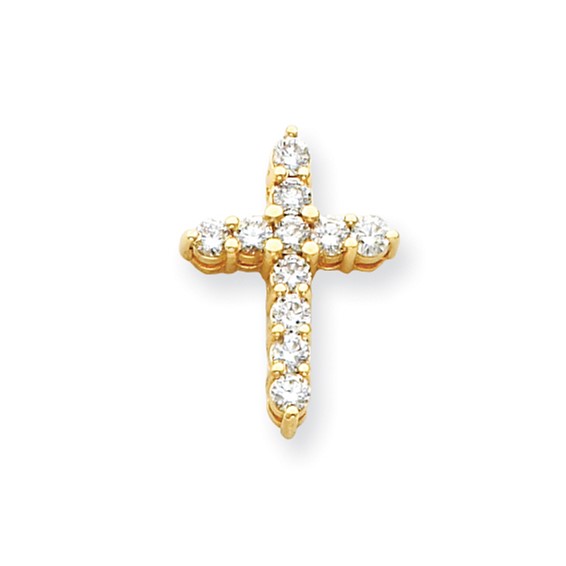 14k AA Diamond Cross Pendant