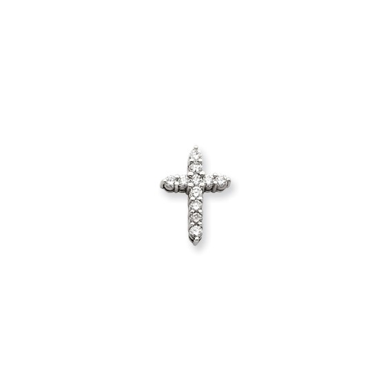 14k White Gold VS Diamond cross pendant