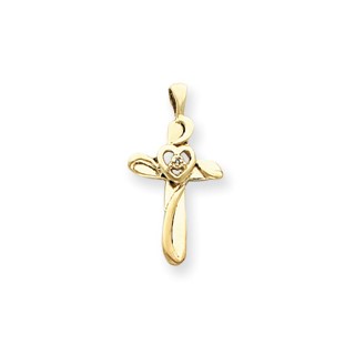 14k VS Diamond cross pendant