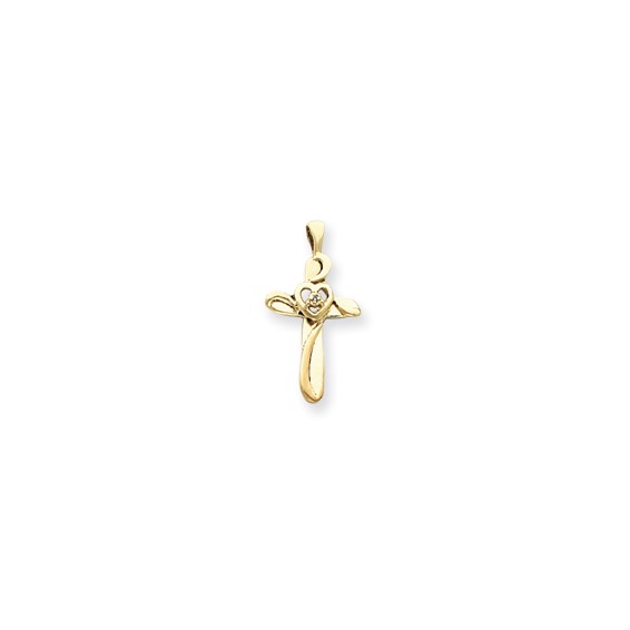 14k VS Diamond cross pendant