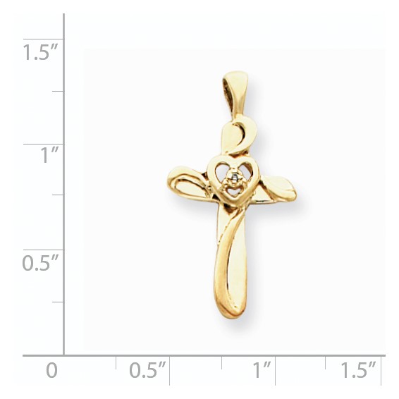 14k AA Diamond Cross Pendant