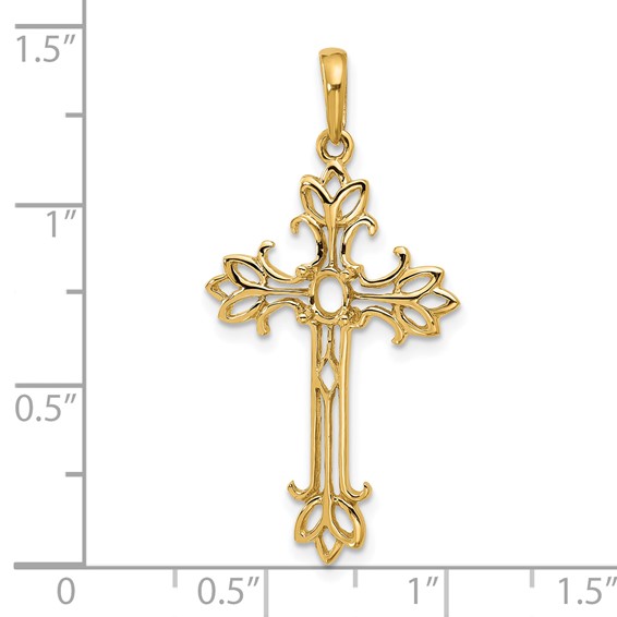 14k Polished Cross Chain Slide Mounting