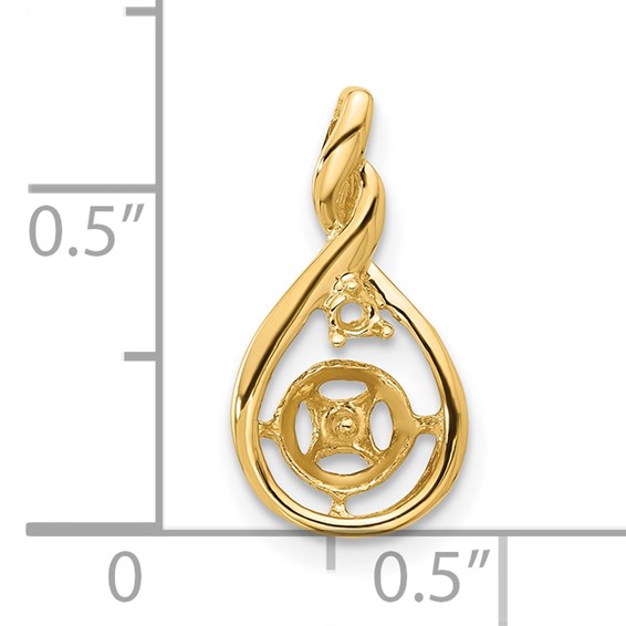 14k Holds 7-8mm Pearl and 2mm Diamond Pendant Mounting