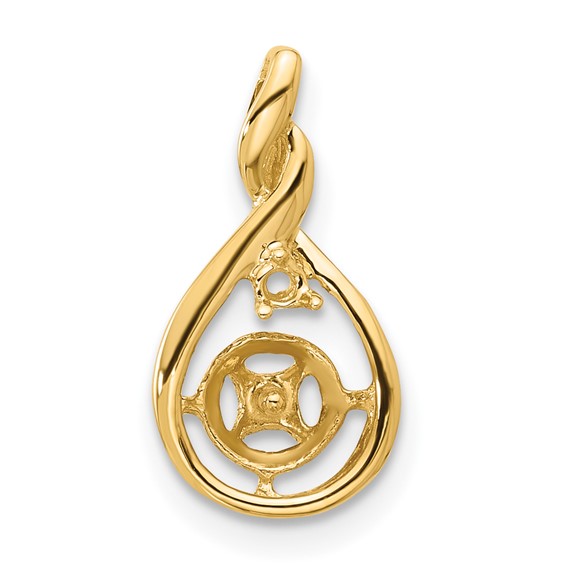 14k Holds 7-8mm Pearl and 2mm Diamond Pendant Mounting