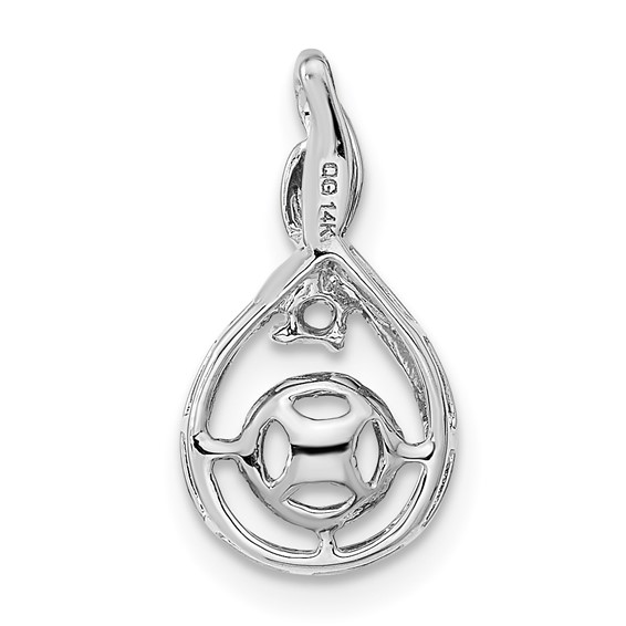14k White Gold Holds 7-8mm Pearl and 2mm Diamond Pendant Mounting
