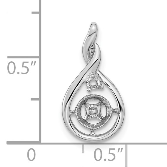 14k White Gold Holds 7-8mm Pearl and 2mm Diamond Pendant Mounting