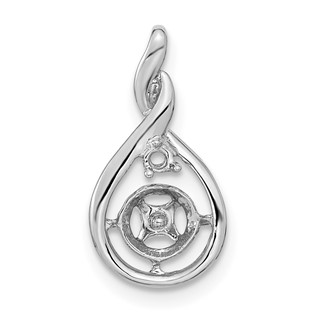 14k White Gold Holds 7-8mm Pearl and 2mm Diamond Pendant Mounting