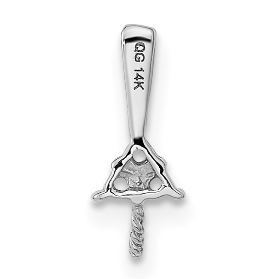 14k White Gold Pearl and Diamond Pendant Mounting