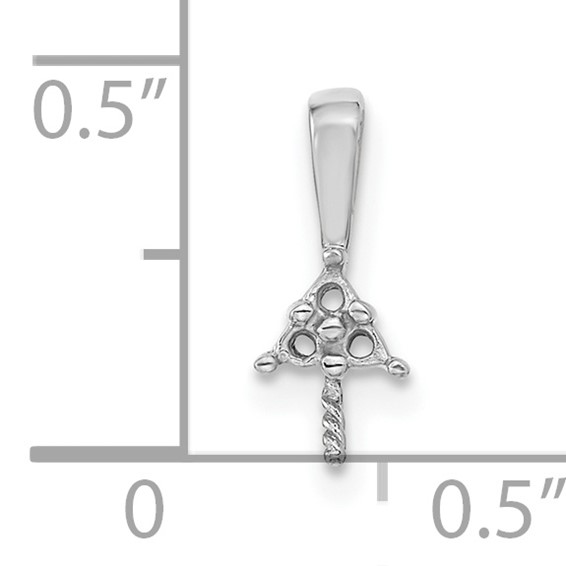 14k White Gold Pearl and Diamond Pendant Mounting