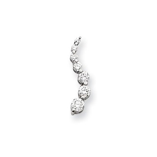14k White Gold Diamond Journey Pendant