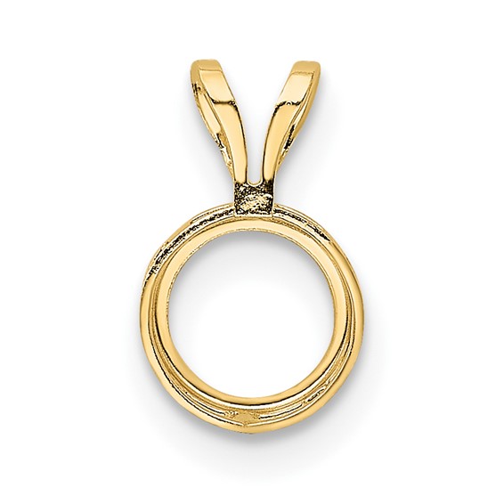 14k 6mm Round Stone Bezel Pendant Mounting