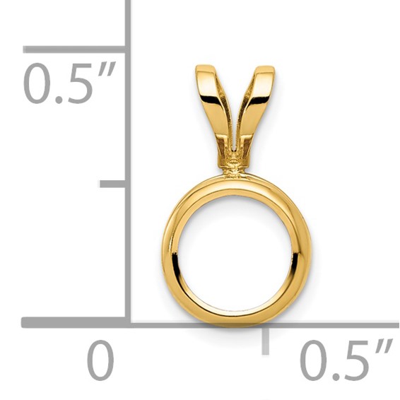 14k 6mm Round Stone Bezel Pendant Mounting