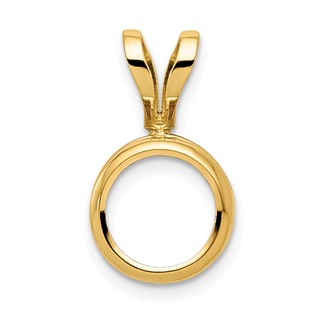 14k 6mm Round Stone Bezel Pendant Mounting