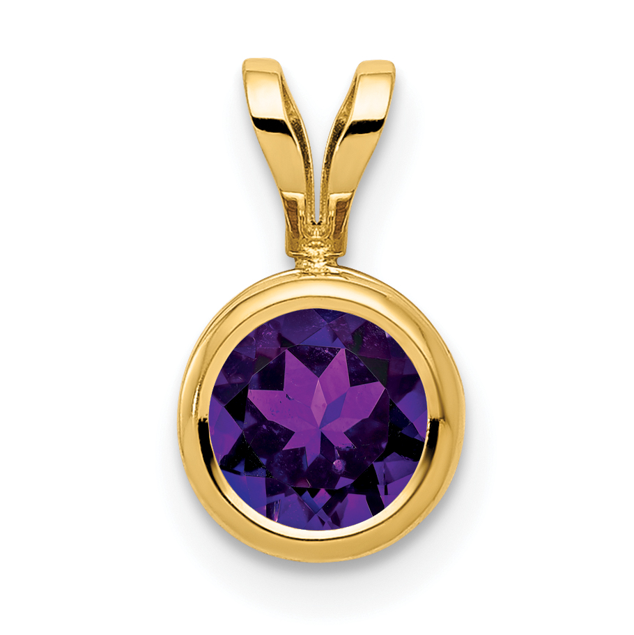14k 6mm Amethyst bezel pendant (XP301AM)
