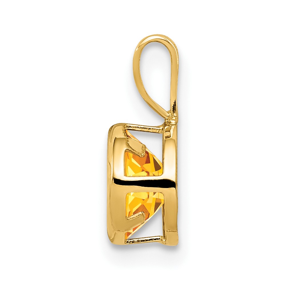 14k 6mm Citrine bezel pendant (XP301CI)