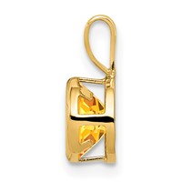 14K 6mm Yellow Gold Round Citrine Bezel Pendant view 2